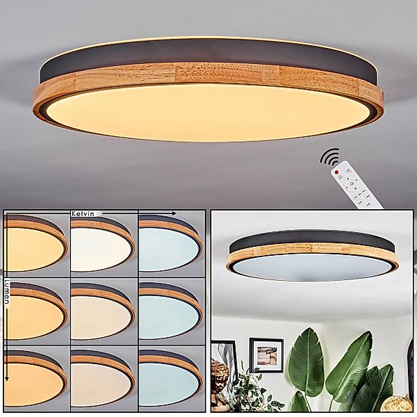 hofstein Deckenleuchte Deckenlampe aus Metall/Holz/Kunststoff in günstig online kaufen