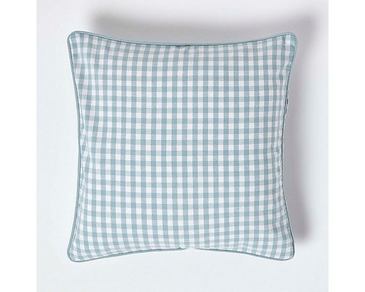 Homescapes Kissenhülle Gingham-Kissenbezug aus Baumwolle, 45 x 45 cm, blau günstig online kaufen