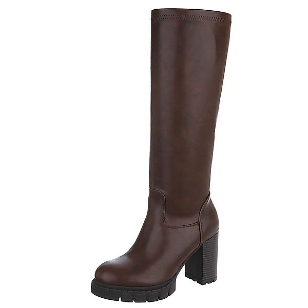 Ital-Design Elegante hohe Stiefel mit Blockabsatz günstig online kaufen