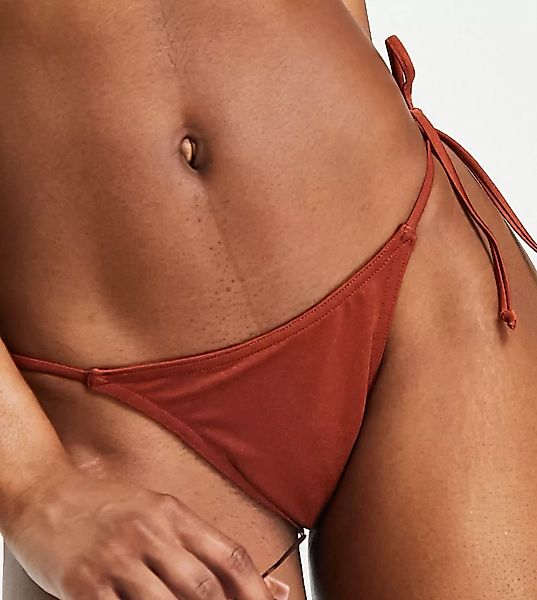 COLLUSION – Schimmernder Bikinislip in Bronze aus recyceltem Material mit s günstig online kaufen
