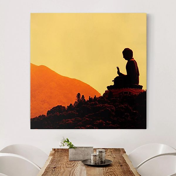 Leinwandbild - Quadrat Resting Buddha günstig online kaufen