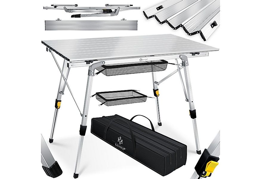 KESSER Campingtisch, Klapptisch faltbar & höhenverstellbar mit aufrollbarer günstig online kaufen