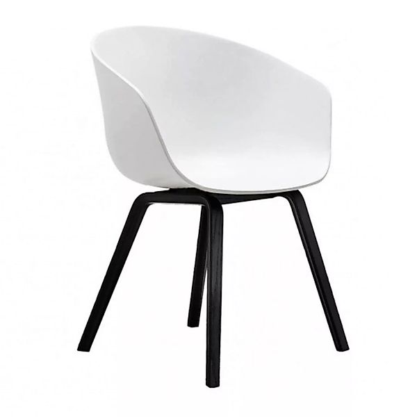 HAY - About a Chair AAC 22 Armlehnstuhl Eiche schwarz - weiß/Sitzschale Pol günstig online kaufen