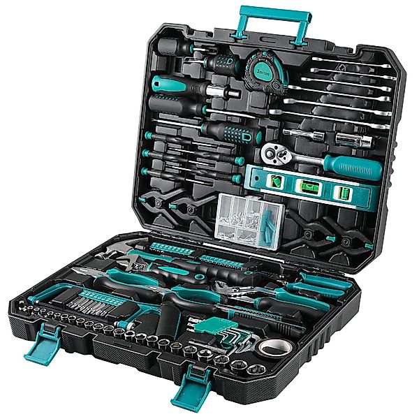 TLGREEN Werkzeugset Haushaltskoffer, (198-teiliger Werkzeugkasten, Handwerk günstig online kaufen