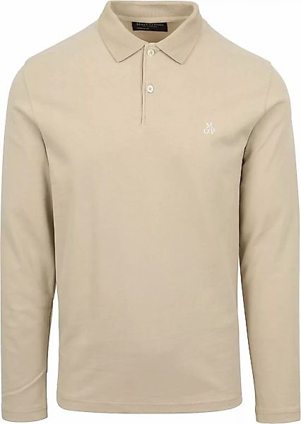 Marc O'Polo Langarm Polohemd Beige - Größe L günstig online kaufen