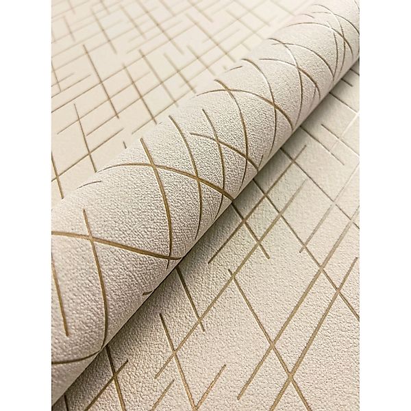 Newroom Vliestapete Saira Beige Linien Modern FSC® günstig online kaufen