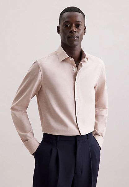 seidensticker Flanellhemd "Schwarze Rose" Slim 1/1 Kentkragen Uni günstig online kaufen