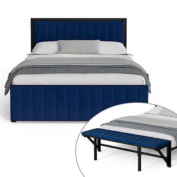 LVHOM Polsterbett Metallbett 140x200cm/160x200cm Bettgestell mit günstig online kaufen