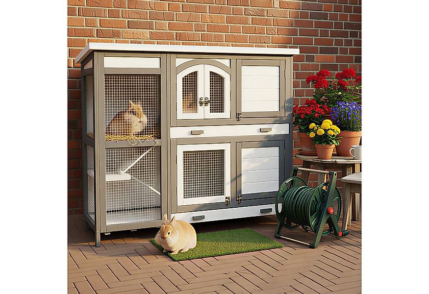 Zooprinz Kleintierstall Krümmel auf Holzfüßen 2 Etagen 122x104x48 cm (BxHxT günstig online kaufen