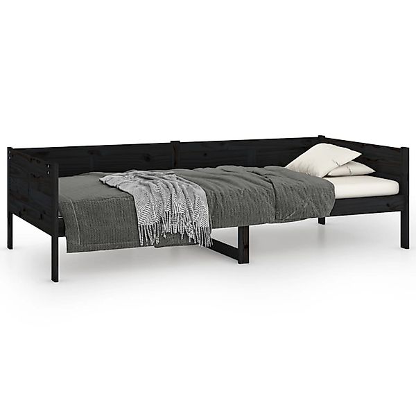 vidaXL Bett, Tagesbett Schwarz Massivholz Kiefer 90x190 cm günstig online kaufen