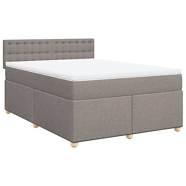 vidaXL Bett Boxspringbett mit Matratze Taupe günstig online kaufen