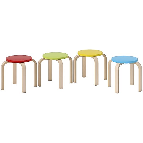 HOMCOM 4er Set Esszimmerhocker Stapelhocker Runde Hocker, Küchenhocker für günstig online kaufen