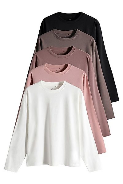 The Set Langarmshirt The Set Relaxed Fit Langarmshirts, 5er-Pack (5-tlg) günstig online kaufen
