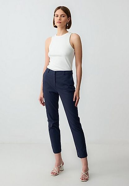 Jimmy Key Strickhose Geweven marineblauwe broek günstig online kaufen