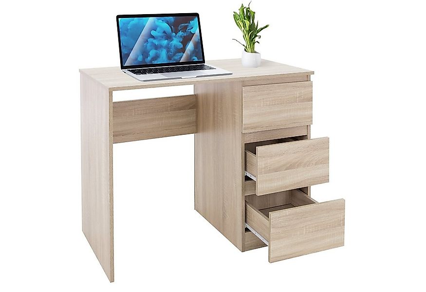 ML-DESIGN Schreibtisch Bürotisch mit 3 Schubladen Computertisch Arbeitstisc günstig online kaufen