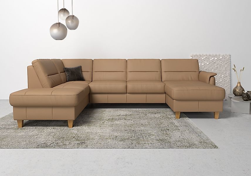 Home affaire Wohnlandschaft "Palmera U-Form, B: 308 cm", optional Bettfunkt günstig online kaufen