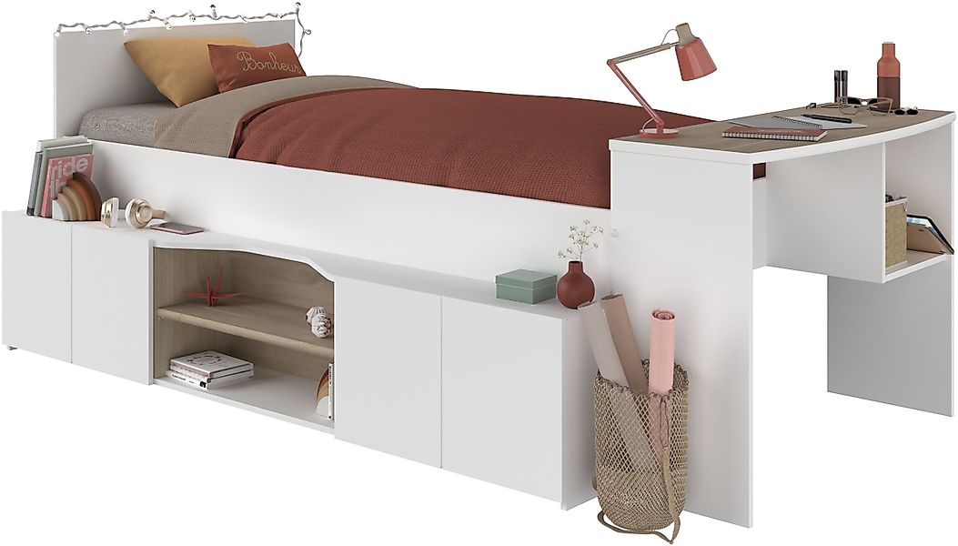 Parisot Hochbett Cleo (1-St) Schreibtisch beidseitig günstig online kaufen