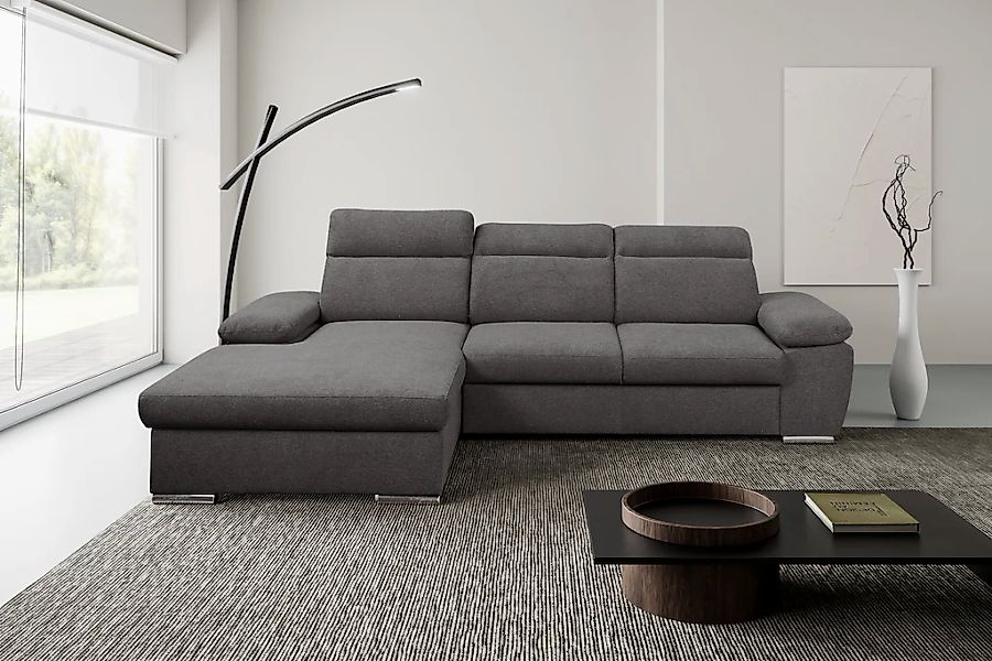 WERK2 Ecksofa "Palma modernes Schlafsofa mit Bettkasten, L-Form, B/T 282/18 günstig online kaufen