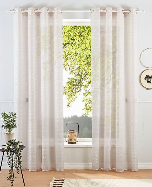 Bruno Banani Gardine "Linus" Ösen 1 Stk. tlg. 1 Schal, eingewebte Querstrei günstig online kaufen