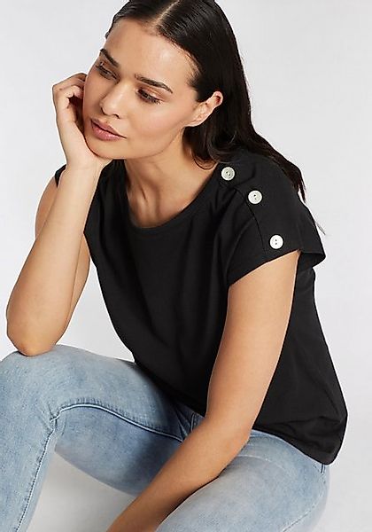 Laura Scott T-Shirt, mit Zierknöpfen günstig online kaufen