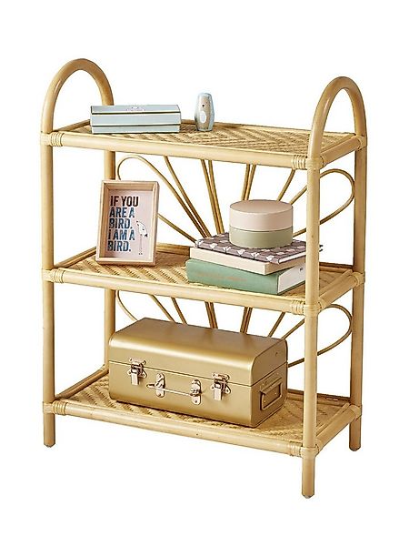 vertbaudet Bücherregal Kinderzimmer Regal mit 3 Böden, Rattan BOHO günstig online kaufen