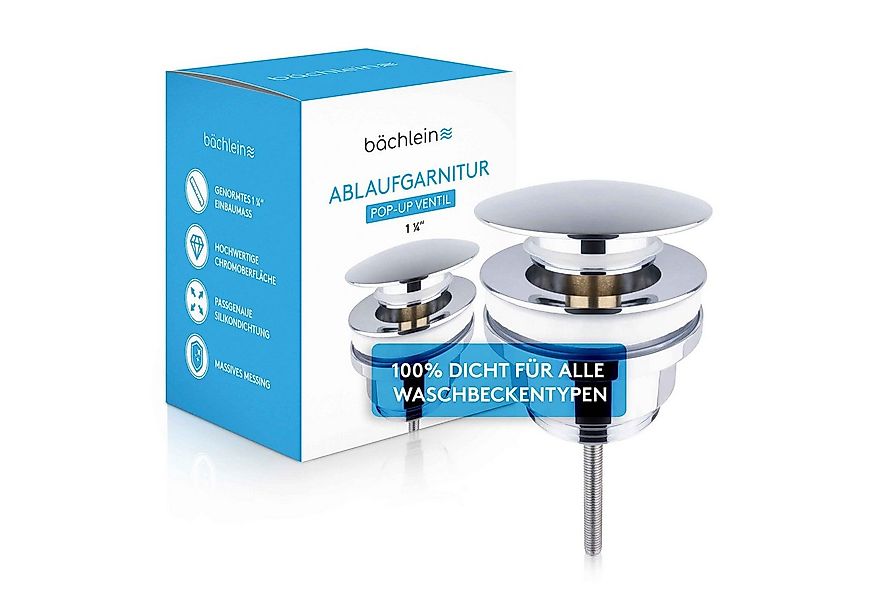 Bächlein Ablaufgarnitur Waschbeckenabfluss Pop Up (platzsparender Waschbeck günstig online kaufen