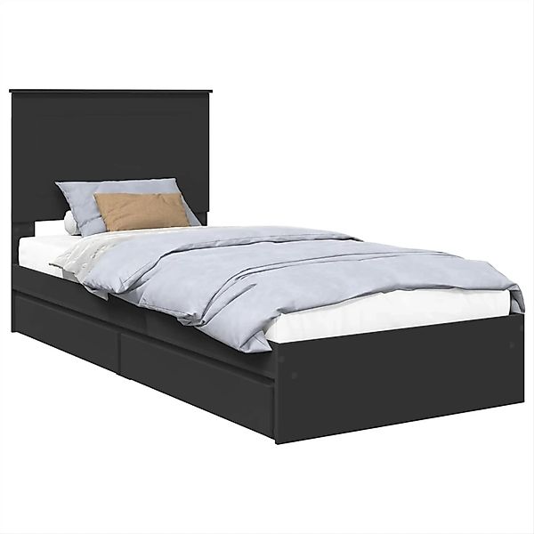 vidaXL Stauraumbett Schwarz 75 x 190 cm Holzwerkstoff 3409602 günstig online kaufen