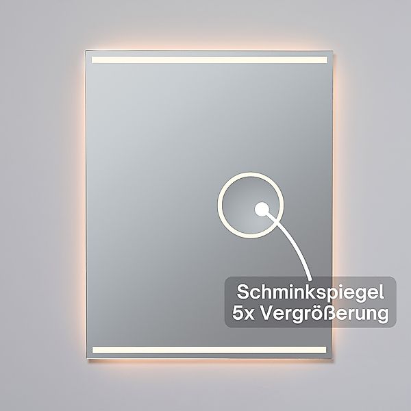 Loevschall Badspiegel "Focus, Spiegel mit Beleuchtung, Integrierter Schmink günstig online kaufen