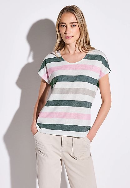 STREET ONE T-Shirt, mit abgerundetem V-Ausschnitt günstig online kaufen