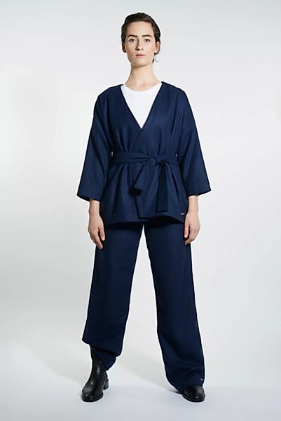 Kimono Jacke Aus Wollmix - Navy günstig online kaufen