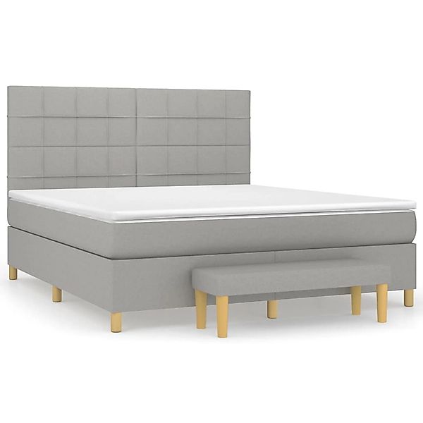 vidaXL Boxspringbett mit Matratze Hellgrau 160x200 cm Stoff1393137 günstig online kaufen