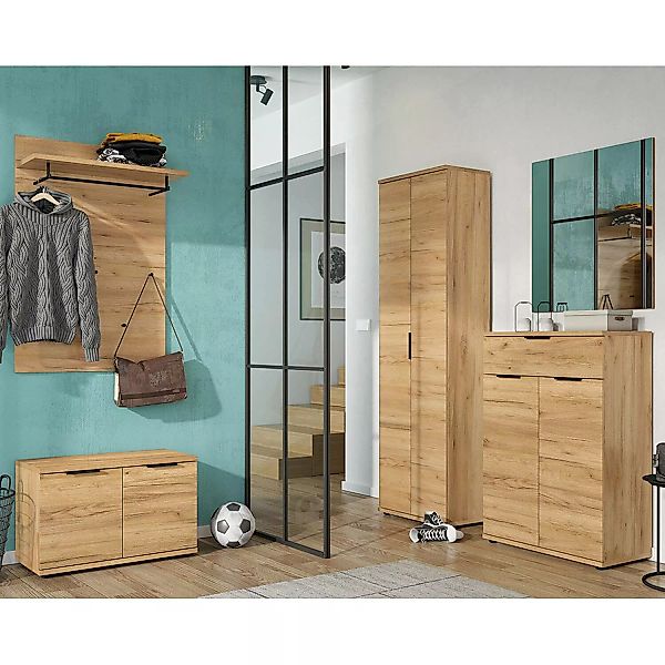 Garderoben Möbel Komplett Set in Navarra Eiche Nb. RABAT-01 günstig online kaufen