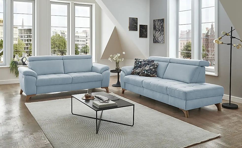 meinSofa Recamiére  Chloris ¦ blau ¦ Maße (cm): B: 221 H: 107 T: 102 Polste günstig online kaufen