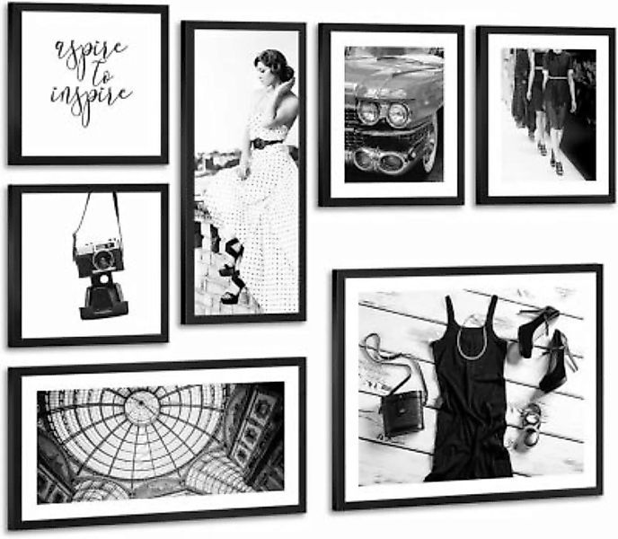 YS-Art™ "Leinwandbild Set ""Fashion""" schwarz Gr. 200 x 100 günstig online kaufen