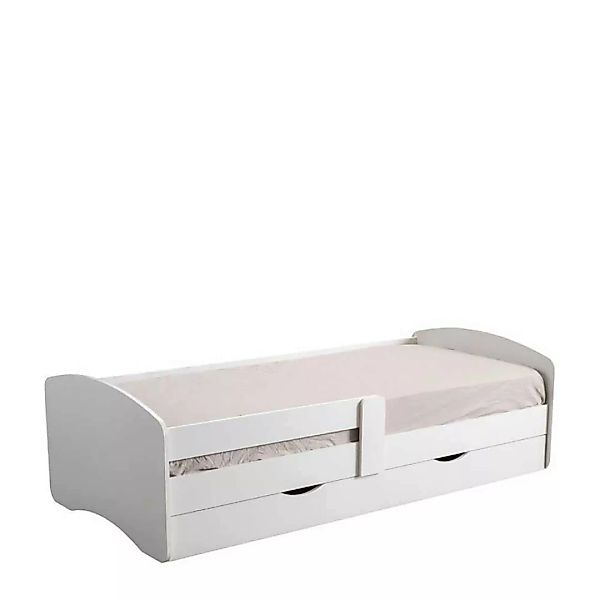 Stauraum Bett in Weiß 205x91 cm günstig online kaufen