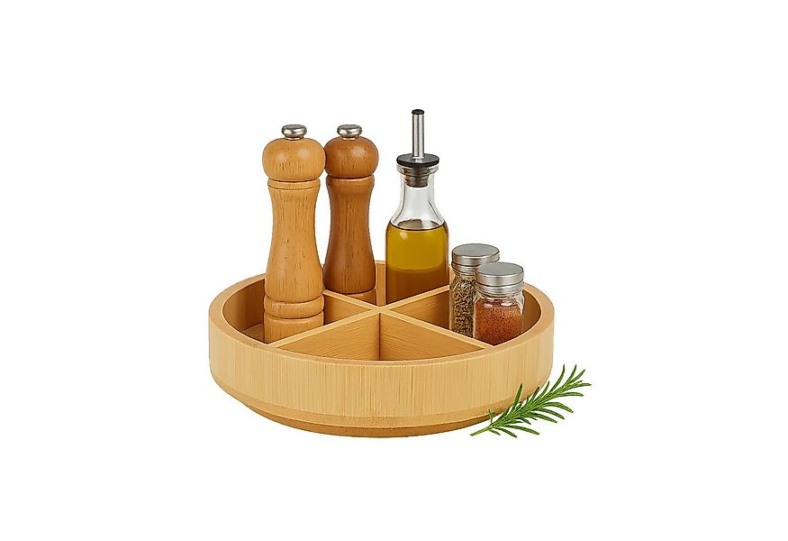 relaxdays Gewürzständer Drehteller Bambus günstig online kaufen