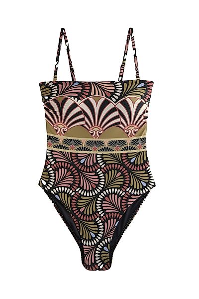Next Badeanzug Bauchformender Bandeau-Badeanzug, Paisley-Muster (1-St) günstig online kaufen