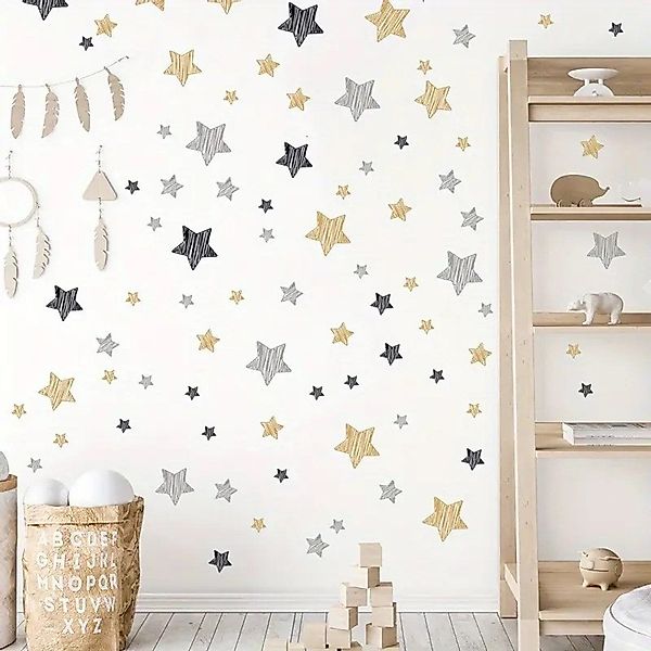 Montegoni Wandtattoo PVC Stern Wandsticker – Abnehmbare Boho-Deko für Ihr Z günstig online kaufen