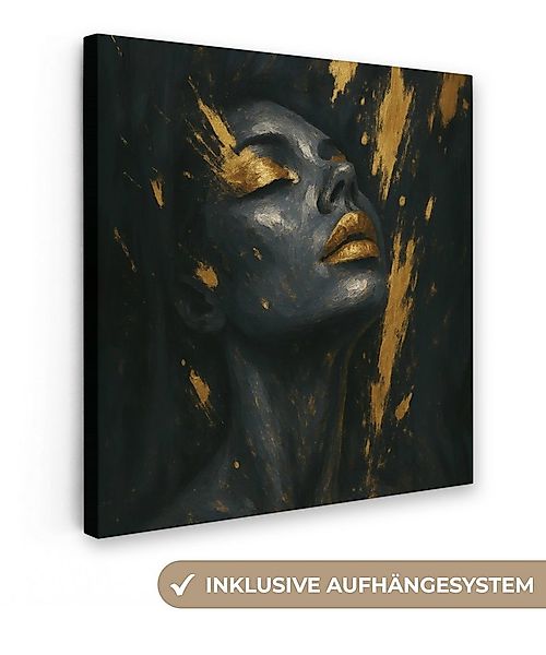 OneMillionCanvasses® Leinwandbild Gesicht - Frau - Farbspritzer - Abstrakt, günstig online kaufen