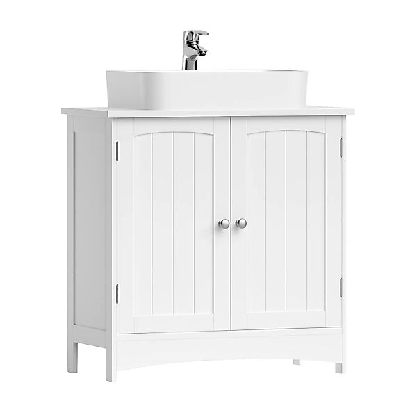 Songmics Waschbeckenunterschrank Helan-old Höhenverstellbare Ablage Weiß günstig online kaufen