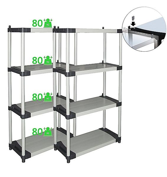 Kreher Schwerlastregal Set: 2 x Schwerlastregal Armadio mit 4 Ebenen günstig online kaufen