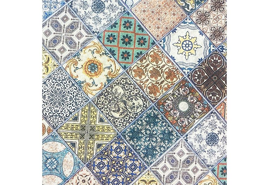 Carpetia Teppich Küchenläufer Teppich bunt waschbar mit Fliesenmuster, rech günstig online kaufen