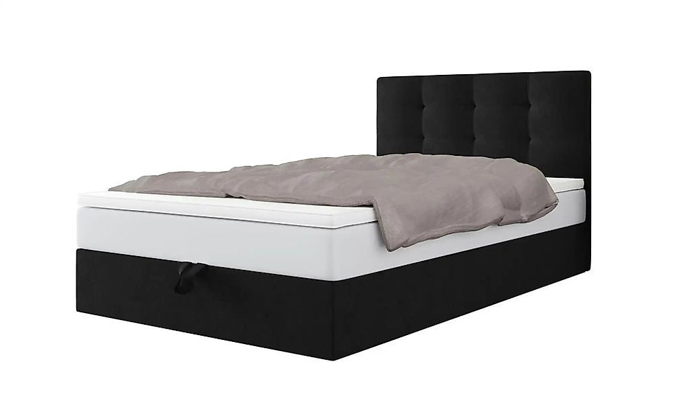 Boxbett mit Stauraum  Matratze H3 und Topper Duo ¦ schwarz ¦ Maße (cm): B: günstig online kaufen