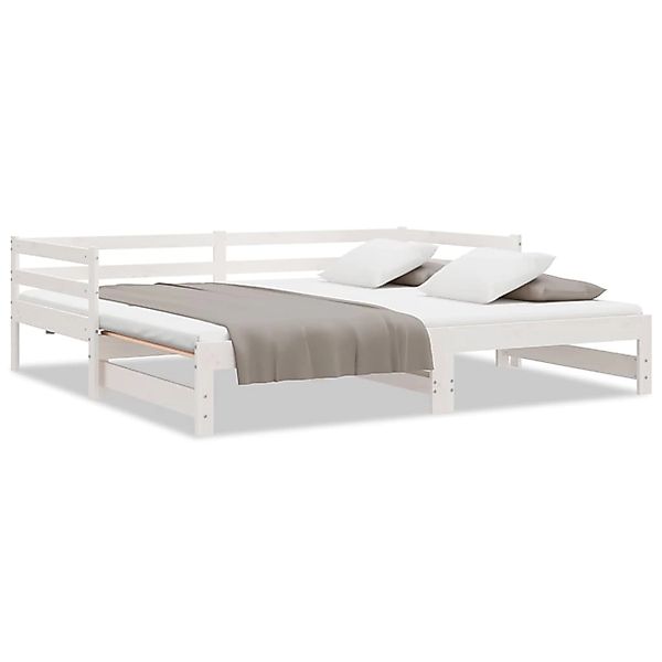 vidaXL Tagesbett Ausziehbar Weiß 2x(90x190) cm Massivholz Kiefer1273241 günstig online kaufen