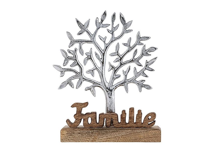 Amagohome Dekofigur Lebensbaum mit Schriftzug Familie Holzfigur 20x27cm Dek günstig online kaufen