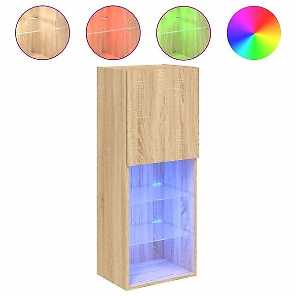 vidaXL Hängeschrank Hängeschrank Wandschrank mit LED Leuchten Sonoma Eiche günstig online kaufen
