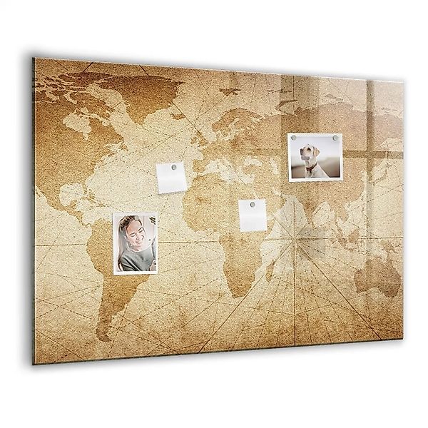Tulup Beschreibbare Magnettafel Vintage Weltkarte Beschreibbare Magnettafel günstig online kaufen