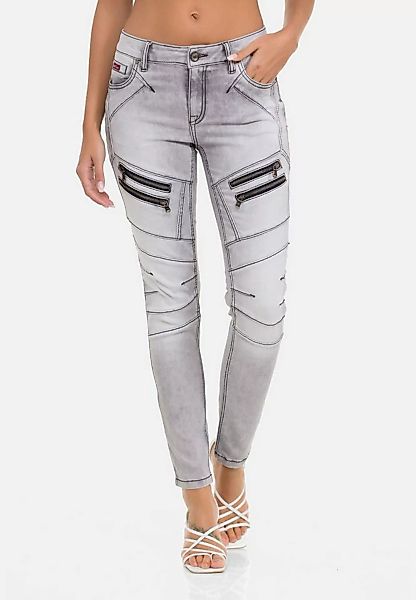 Cipo & Baxx Slim-fit-Jeans in sommerlichem Look günstig online kaufen