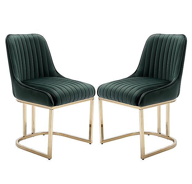 WAHSON OFFICE CHAIRS Esszimmerstuhl 2er Set Küchenstuhl mit goldene Stuhlbe günstig online kaufen
