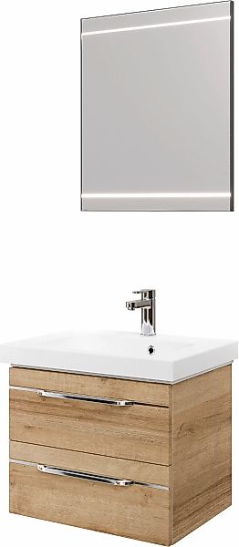 Saphir Badmöbel-Set "Balto 2-teilig Mineralmarmor-Waschtisch mit LED-Spiege günstig online kaufen